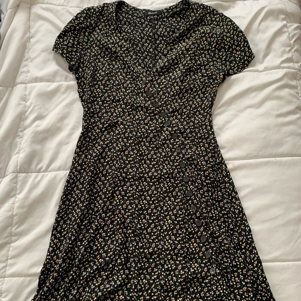 Madewell V-Neck Button Front Floral Mini Dress - 0
